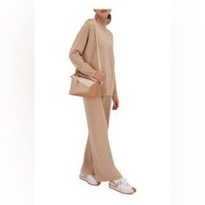 Lafayette 148 Dune Melange Cashmere Turtleneck Sweater